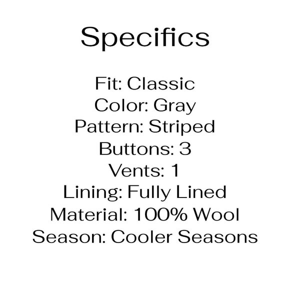 Vintage 1980's Brooks Brothers 40L 36x30 Gray Stripe 3-Button Full Suit … - Picture 5 of 15